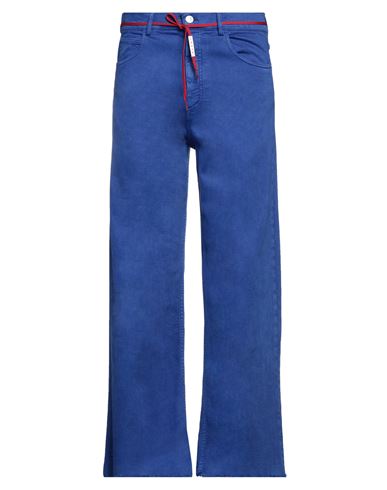 Marni Man Jeans Bright Blue Size 31 Cotton, Elastane, Calfskin