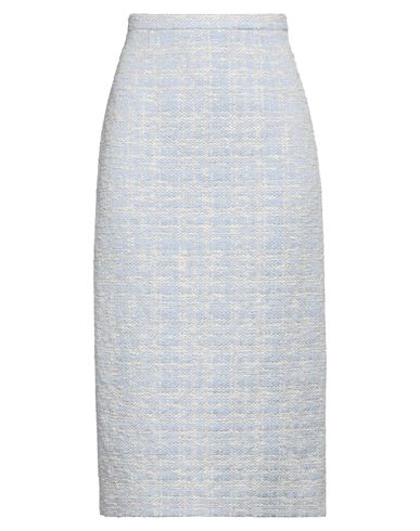 Rochas Woman Midi Skirt Light Blue Size 6 Cotton, Polyester, Metallized Polyamide, Polyamide