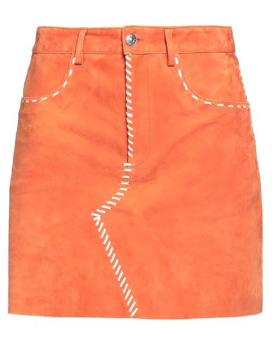 Marni Woman Mini Skirt Orange Size 6 Lambskin