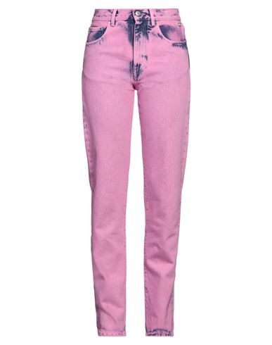 Gcds Woman Denim Pants Pink Size 32 Cotton