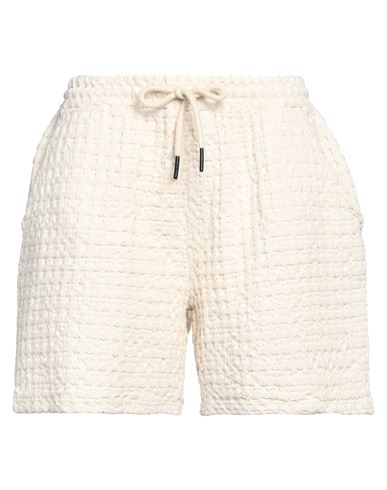 Shop Oas Woman Shorts & Bermuda Shorts Cream Size Xl Cotton In White
