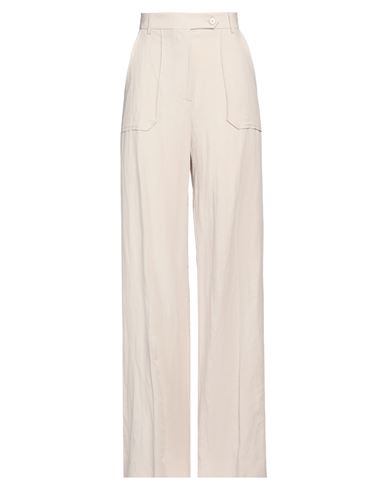 Merci .., Woman Pants Beige Size 10 Viscose, Linen, Cotton In Beige