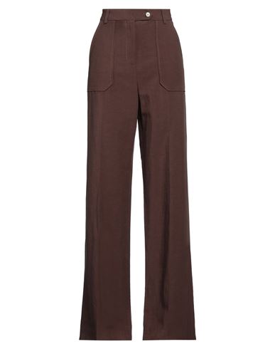 Merci .., Woman Pants Brown Size 8 Viscose, Linen, Cotton In Brown