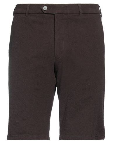 Mmx Man Shorts & Bermuda Shorts Dark Brown Size 34w-32l Cotton, Elastane
