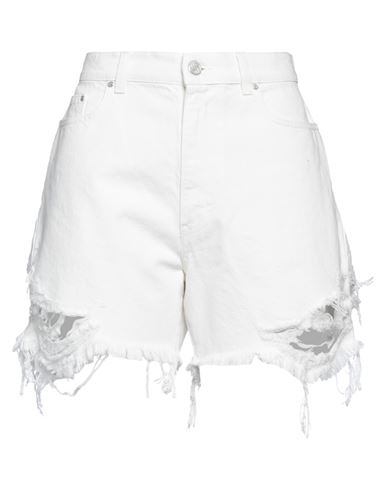 Shop Stella Mccartney Woman Denim Shorts White Size 29 Cotton