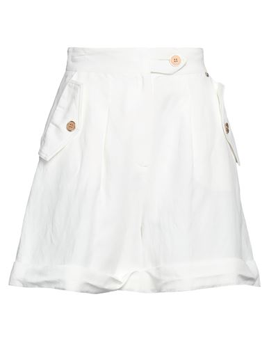 Kocca Woman Shorts & Bermuda Shorts White Size 6 Viscose, Linen