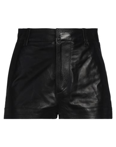 Shop Dsquared2 Woman Shorts & Bermuda Shorts Black Size 4 Ovine Leather