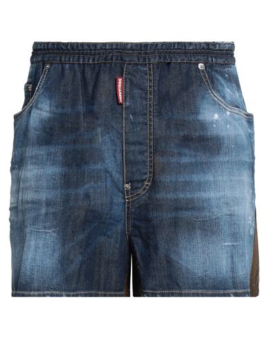 Dsquared2 Man Denim Shorts Blue Size 38 Cotton, Elastane, Polyamide, Resin