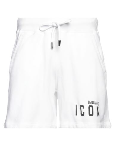 Dsquared2 Man Shorts & Bermuda Shorts White Size Xs Cotton, Elastane