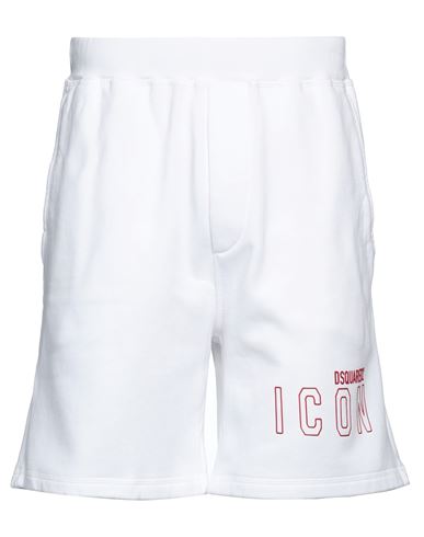 Dsquared2 Man Shorts & Bermuda Shorts White Size M Cotton, Elastane