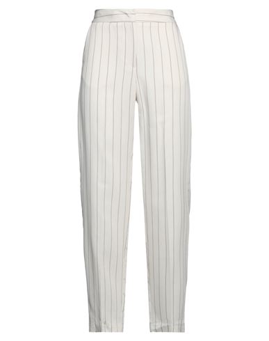 Kaos Woman Pants Ivory Size 8 Viscose, Polyamide In White