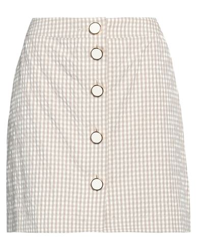 Shop Golden Goose Woman Mini Skirt Dove Grey Size 4 Cotton, Linen