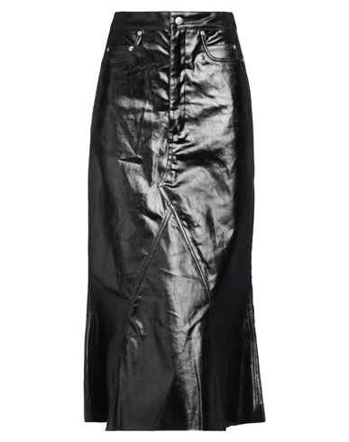 Rick Owens Woman Denim Skirt Black Size 6 Cotton, Elastomultiester, Rubber