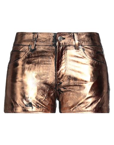 Golden Goose Woman Shorts & Bermuda Shorts Copper Size 4 Ovine Leather
