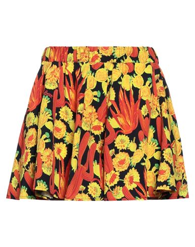 Loewe Paula's Ibiza Woman Mini Skirt Black Size 6 Viscose In Orange