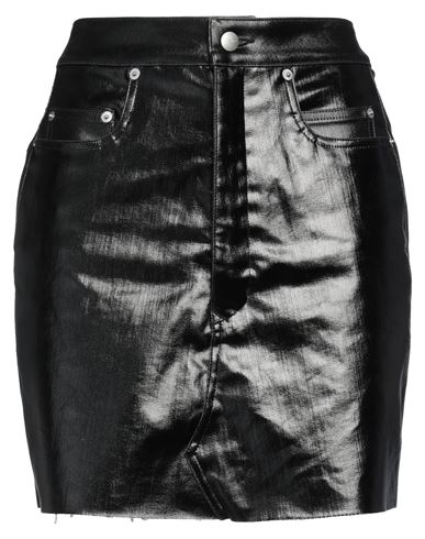 Rick Owens Coated Denim Mini Skirt In Black