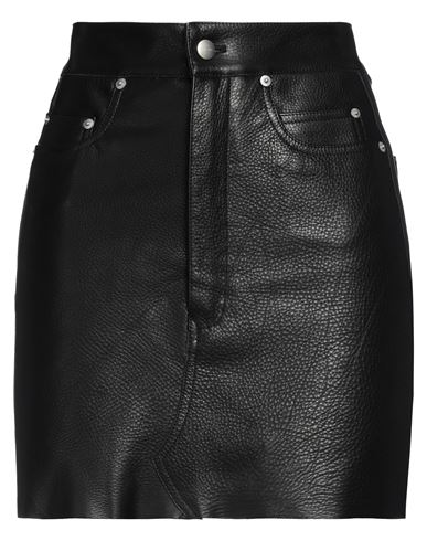 Rick Owens Woman Mini Skirt Black Size 10 Cow Leather