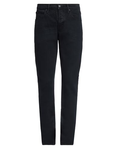 Tom Ford Man Jeans Black Size 31 Cotton, Polyurethane, Calfskin In Black