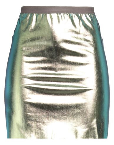 Shop Rick Owens Woman Mini Skirt Emerald Green Size 6 Cotton, Elastomultiester, Rubber