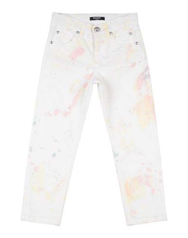 Shop Balmain Toddler Girl Jeans White Size 6 Cotton, Polyamide