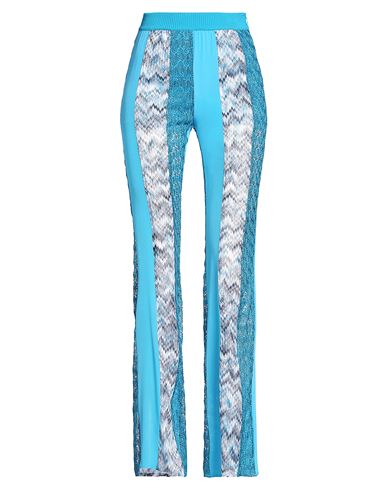 Missoni Woman Pants Azure Size 12 Viscose, Silk, Cupro, Polyester In Blue
