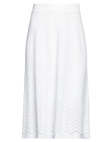 Missoni Woman Midi Skirt White Size 4 Cotton, Viscose, Polyamide