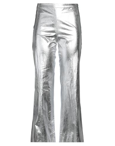 Shop Sandro Woman Pants Silver Size 10 Cotton, Linen, Polyurethane