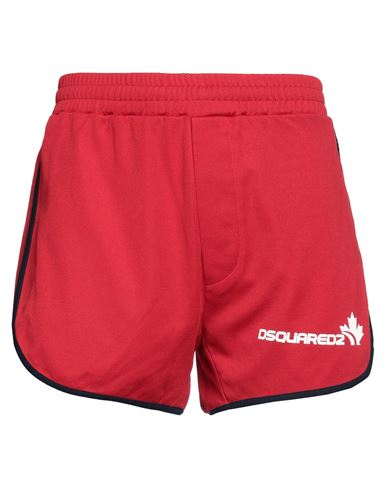 Dsquared2 Man Shorts & Bermuda Shorts Red Size M Polyester, Cotton