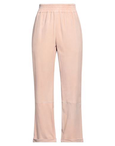 Gentryportofino Woman Pants Blush Size 10 Ovine Leather In Pink