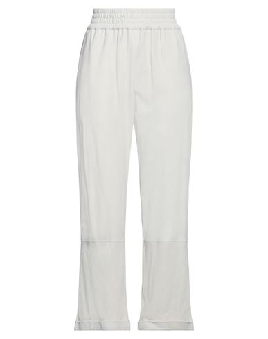 Gentryportofino Woman Pants Light Grey Size 10 Ovine Leather In White