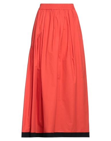 Gentryportofino Woman Maxi Skirt Tomato Red Size 6 Cotton