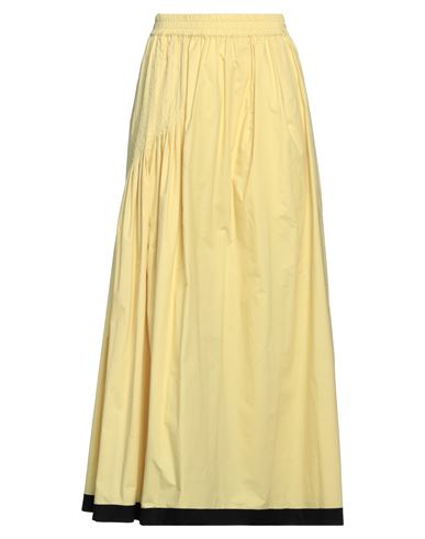 Gentryportofino Woman Maxi Skirt Yellow Size 10 Cotton