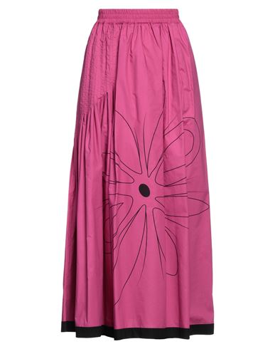 Gentryportofino Woman Maxi Skirt Fuchsia Size 8 Cotton In Pink