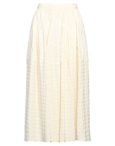 Gentryportofino Woman Maxi Skirt Cream Size 10 Cotton In White
