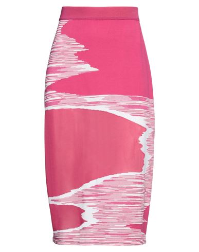 Shop Missoni Woman Midi Skirt Fuchsia Size 10 Viscose, Polyester, Polyamide In Pink