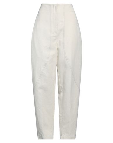 Gentryportofino Woman Pants Off White Size 10 Cotton, Linen