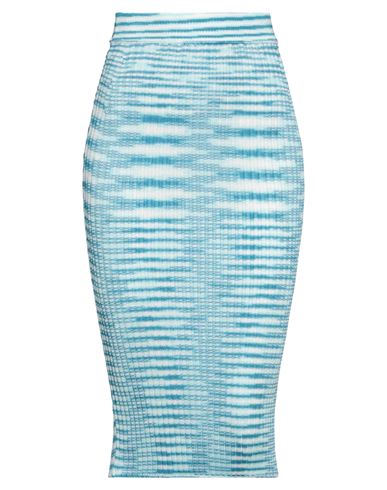 Missoni Woman Midi Skirt Azure Size 10 Vinyon, Polyamide In Blue