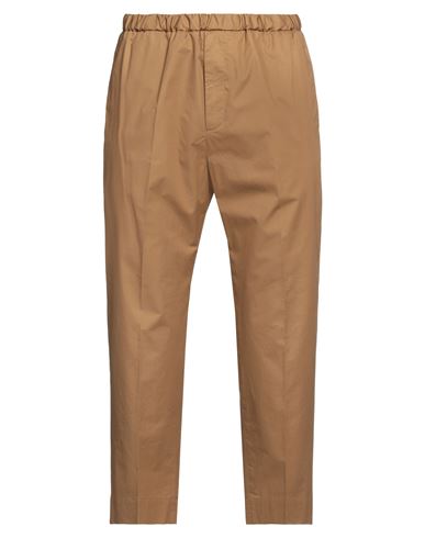 Shop Jil Sander Man Pants Camel Size 38 Cotton In Beige