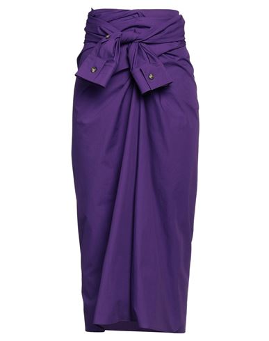 Quira Woman Midi Skirt Mauve Size 8 Cotton In Purple