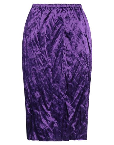 Quira Woman Midi Skirt Mauve Size 6 Acetate, Cotton, Metallic Fiber In Purple