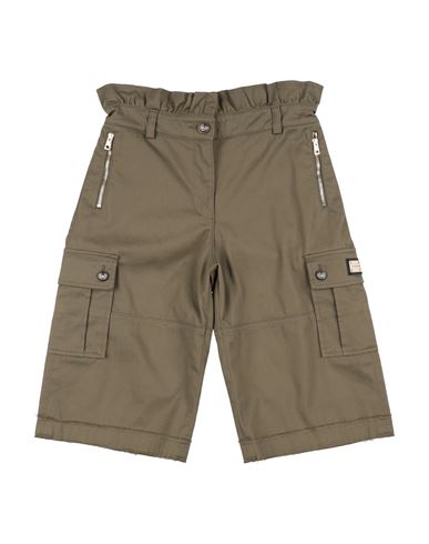 Dolce & Gabbana Toddler Girl Pants Military Green Size 4 Cotton, Elastane, Polyester, Zamak In Green