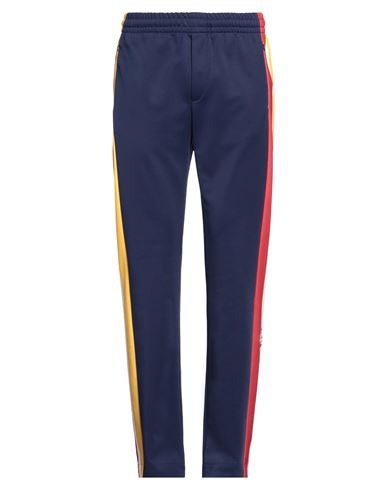 Shop Casablanca Man Pants Navy Blue Size Xl Polyester, Cotton