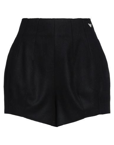 Shop Emporio Armani Woman Shorts & Bermuda Shorts Black Size 4 Wool, Polyamide