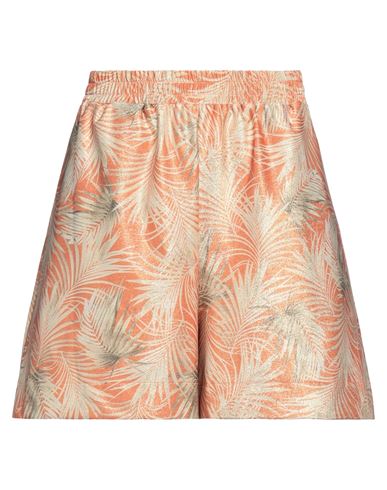 Fisico Woman Shorts & Bermuda Shorts Orange Size M Polyester, Polyamide, Elastane