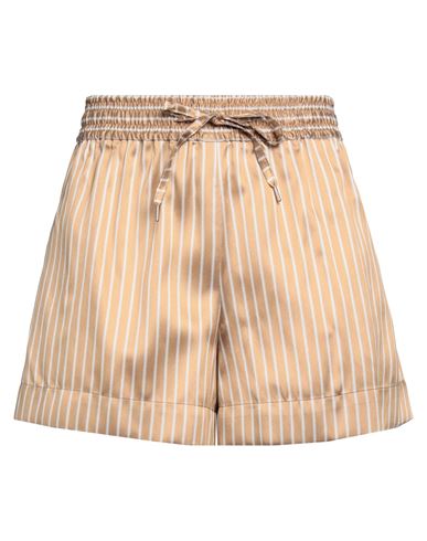 Shop Sandro Woman Shorts & Bermuda Shorts Camel Size 10 Polyester, Silk In Beige