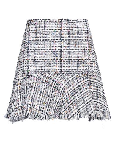 Shop Karl Lagerfeld Woman Mini Skirt White Size 10 Cotton, Acrylic, Polyamide, Polyester, Viscose