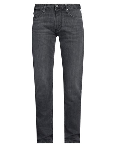 Shop Emporio Armani Man Jeans Lead Size 31w-34l Cotton, Elastane In Grey