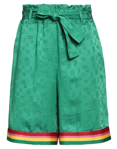 Palm Angels Woman Shorts & Bermuda Shorts Green Size 2 Acetate, Viscose, Polyester