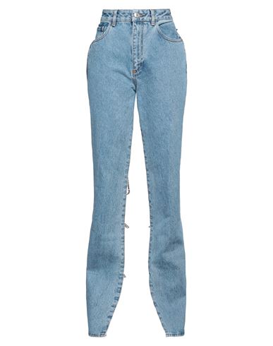 Gcds Woman Jeans Blue Size 30 Cotton