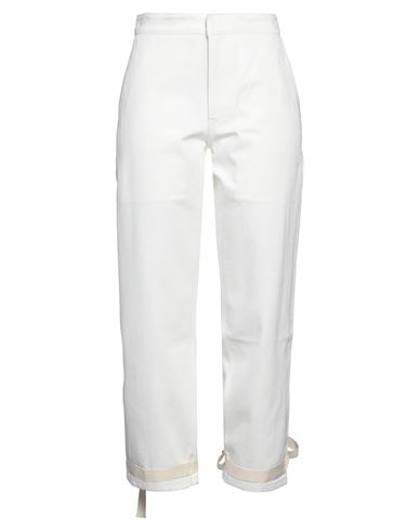 Shop Jil Sander Woman Pants Ivory Size 29 Cotton In White